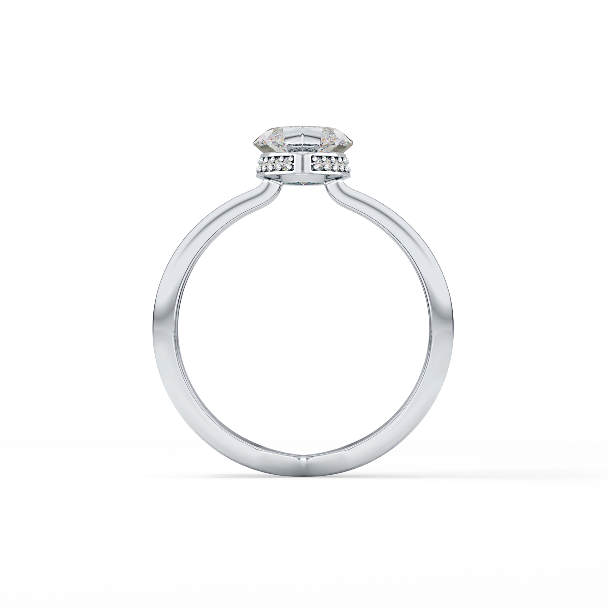 Marquise Double Shank & Hidden Halo Lab Grown Diamond Engagement Ring