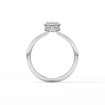 Marquise Double Shank & Hidden Halo Lab Grown Diamond Engagement Ring