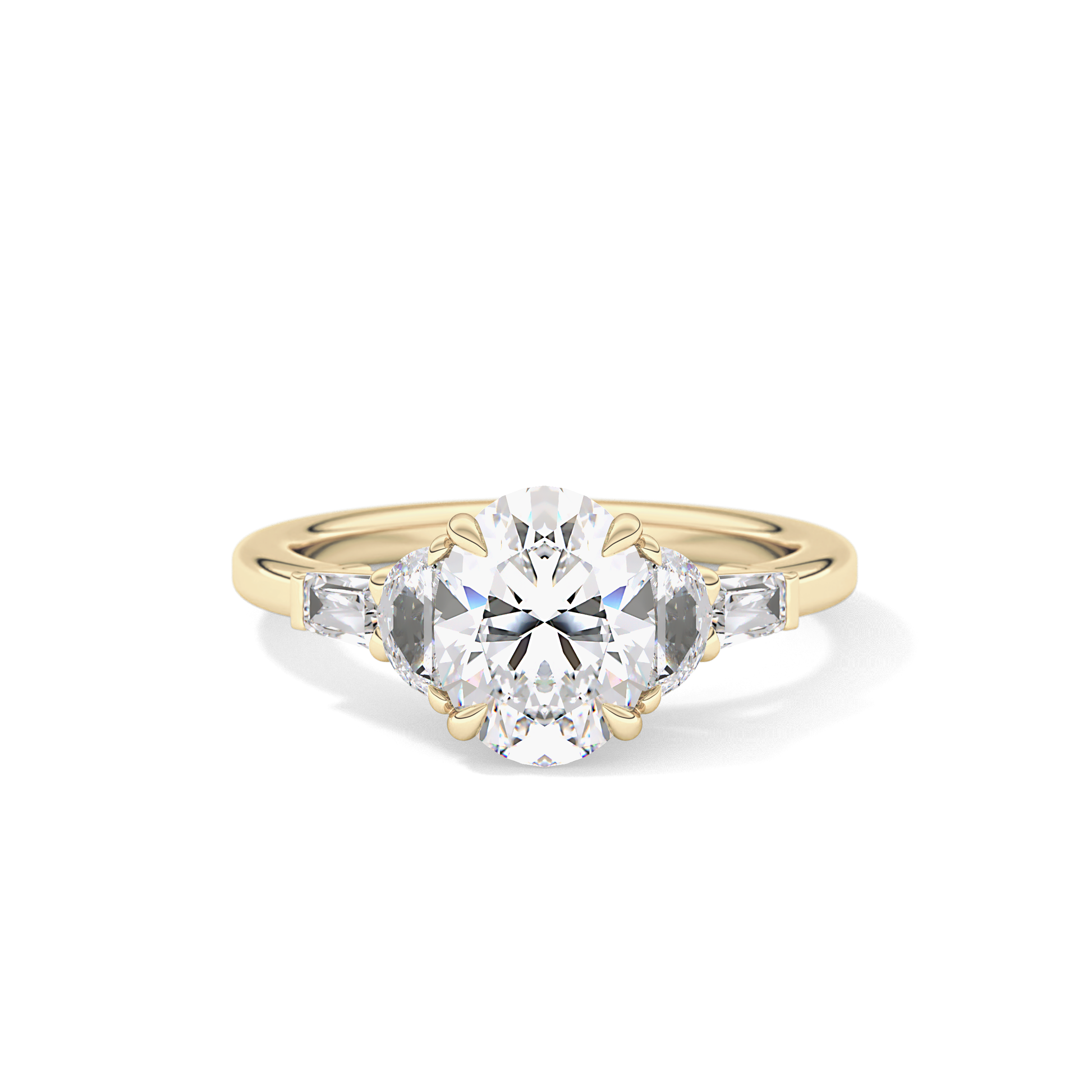 Oval Cluster Lab Grown Diamond Engagement Ring