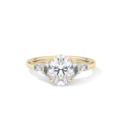 Oval Cluster Lab Grown Diamond Engagement Ring