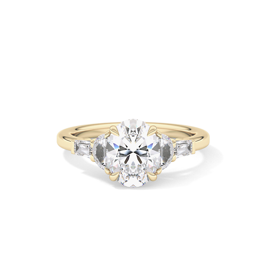 Oval Cluster Lab Grown Diamond Engagement Ring