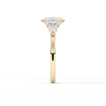 Oval Cluster Lab Grown Diamond Engagement Ring