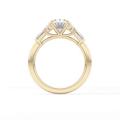 Oval Cluster Lab Grown Diamond Engagement Ring