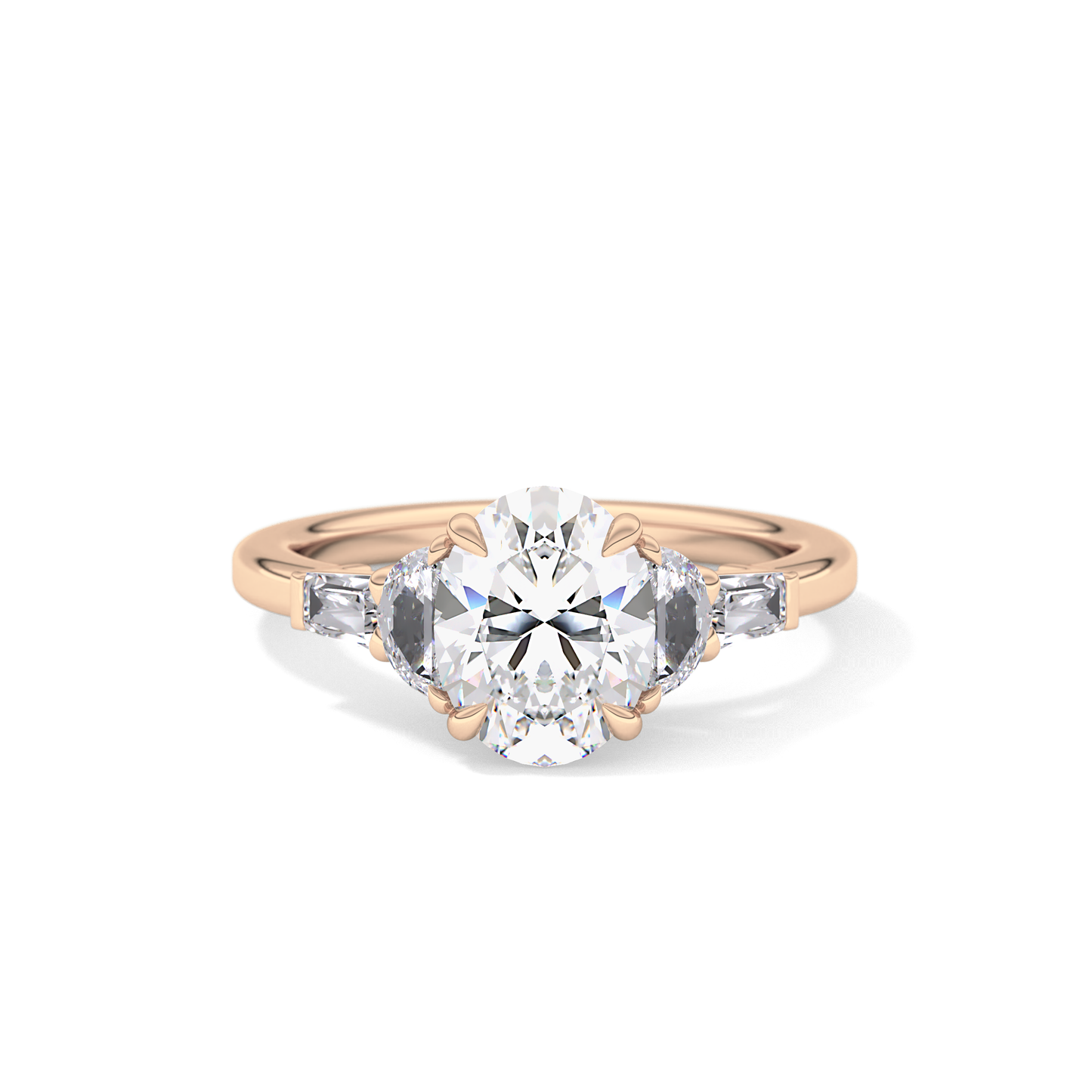 Oval Cluster Lab Grown Diamond Engagement Ring