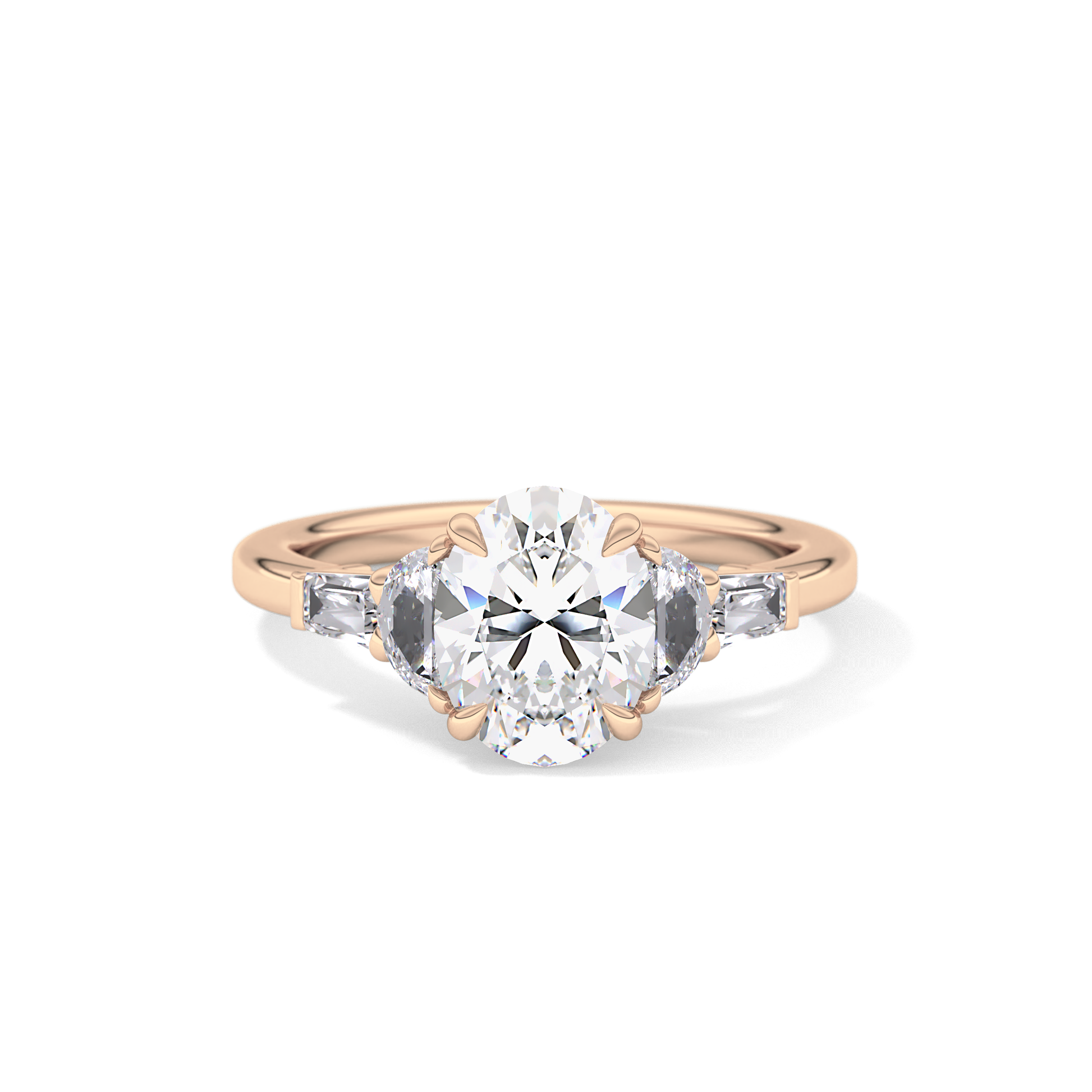 Oval Cluster Lab Grown Diamond Engagement Ring