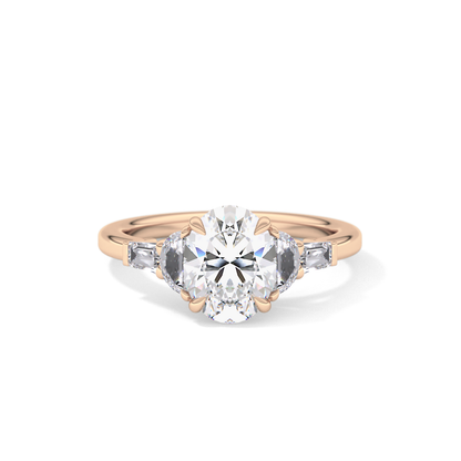 Oval Cluster Lab Grown Diamond Engagement Ring