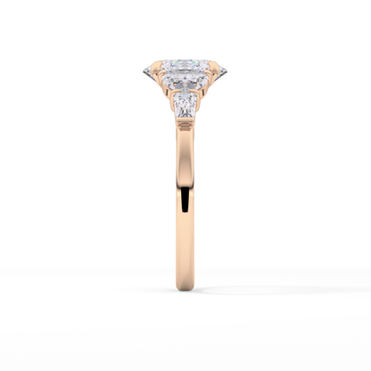 Oval Cluster Lab Grown Diamond Engagement Ring