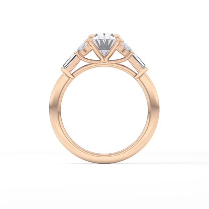 Oval Cluster Lab Grown Diamond Engagement Ring
