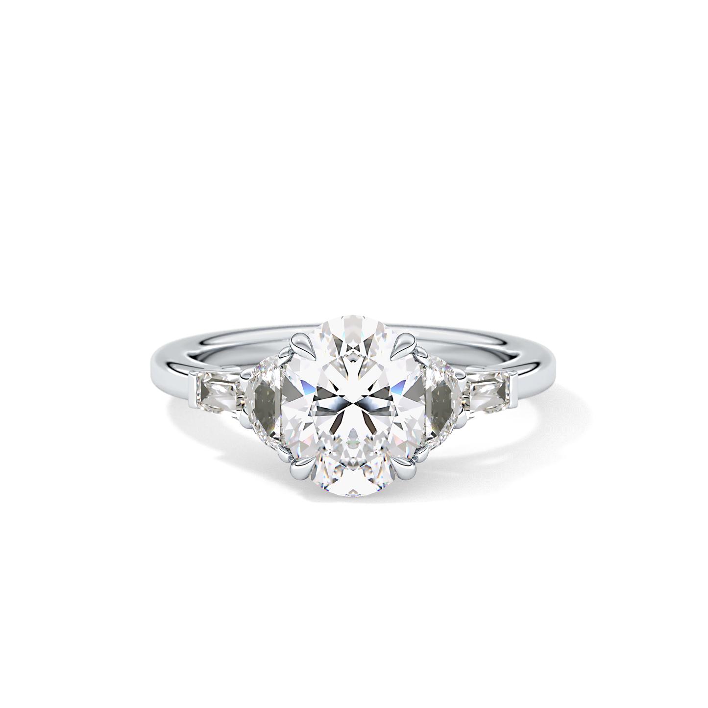 Oval Cluster Lab Grown Diamond Engagement Ring