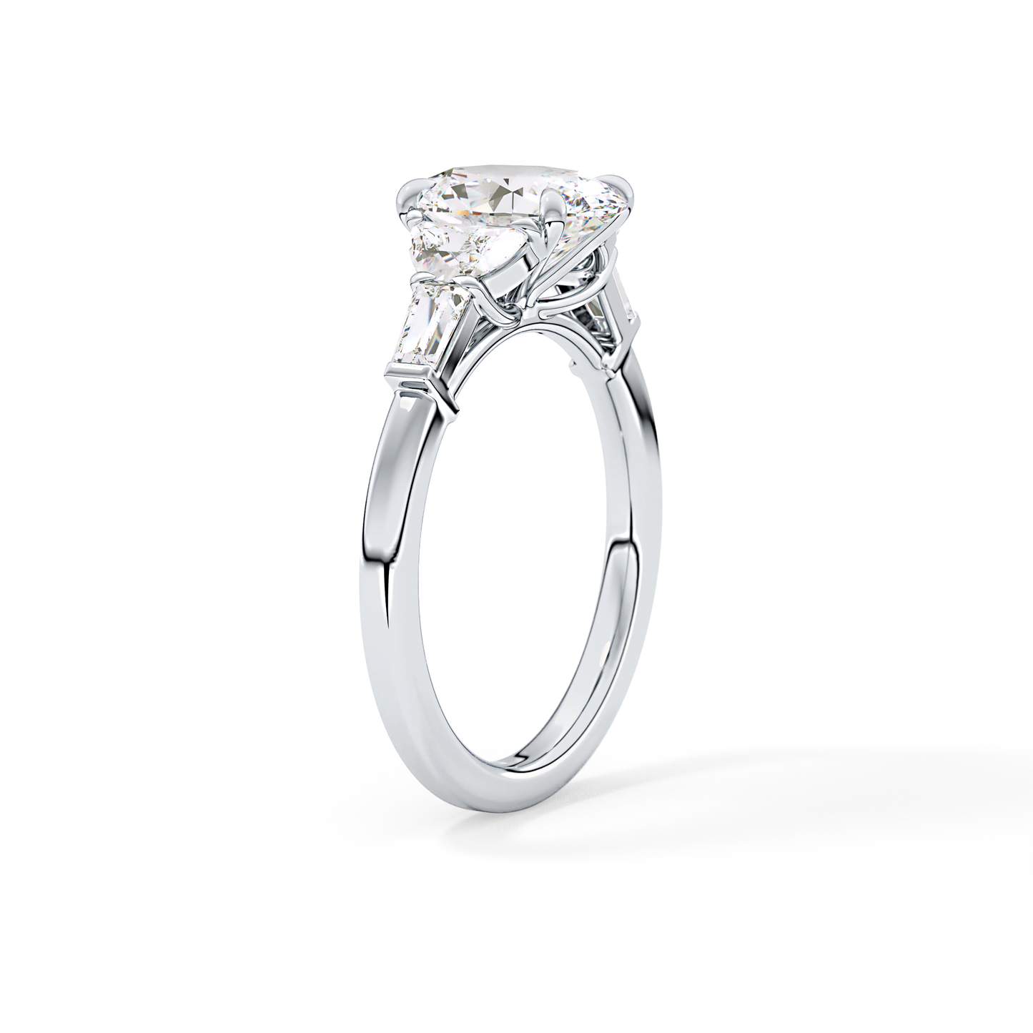 Oval Cluster Lab Grown Diamond Engagement Ring