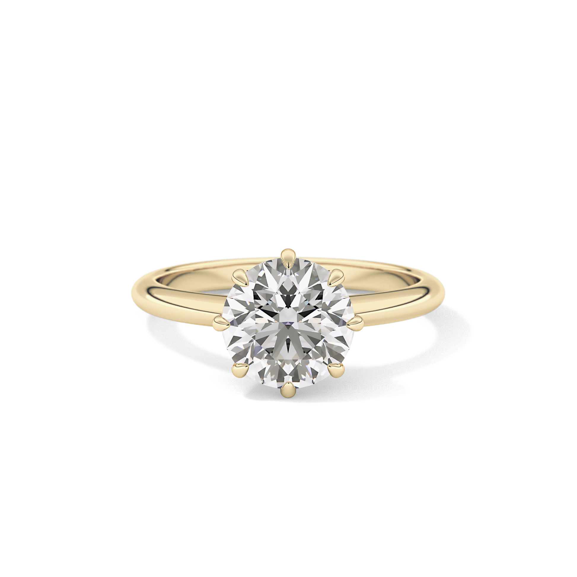 Round Solitaire Lab Grown Diamond Engagement Ring