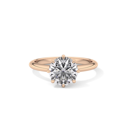 Round Solitaire Lab Grown Diamond Engagement Ring