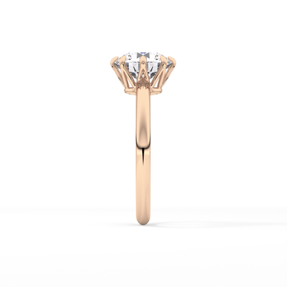 Round Solitaire Lab Grown Diamond Engagement Ring