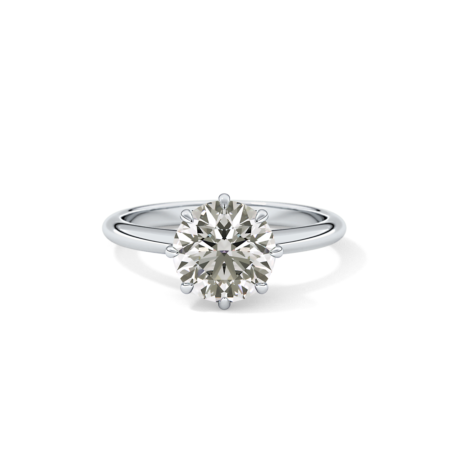 Round Solitaire Lab Grown Diamond Engagement Ring