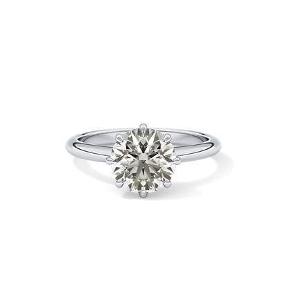Round Solitaire Lab Grown Diamond Engagement Ring