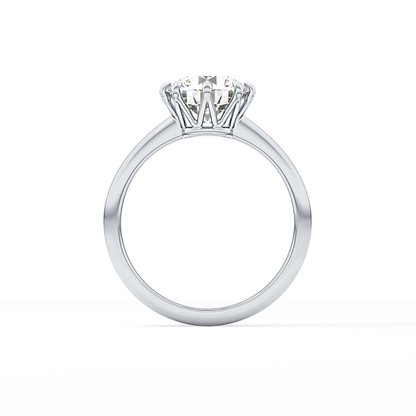 Round Solitaire Lab Grown Diamond Engagement Ring