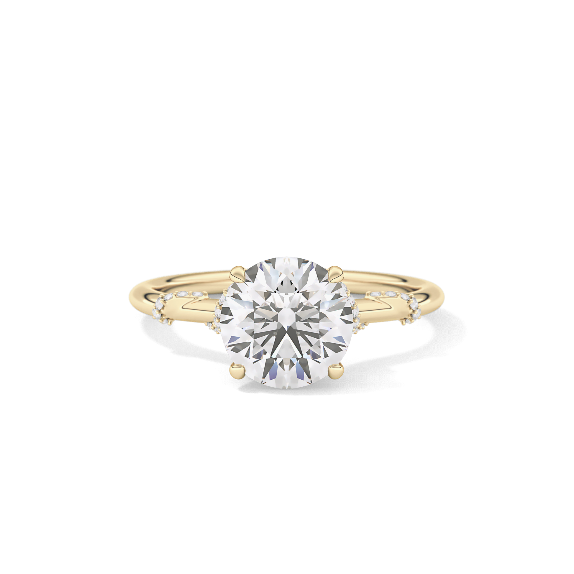 Round Hidden Halo Lab Grown Diamond Engagement Ring