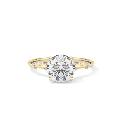 Round Hidden Halo Lab Grown Diamond Engagement Ring