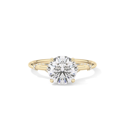 Round Hidden Halo Lab Grown Diamond Engagement Ring