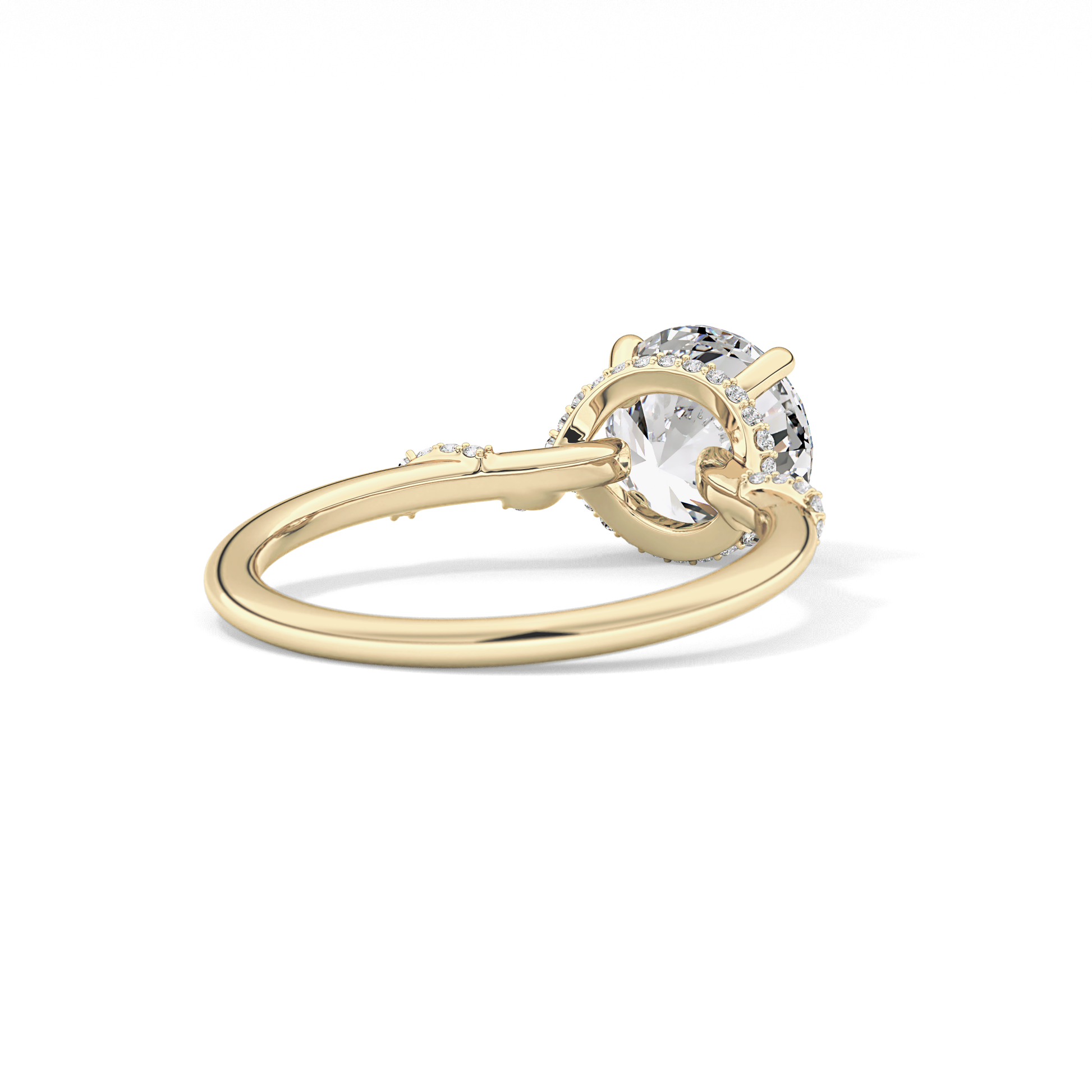 Round Hidden Halo Lab Grown Diamond Engagement Ring