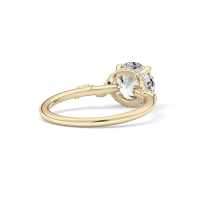 Round Hidden Halo Lab Grown Diamond Engagement Ring