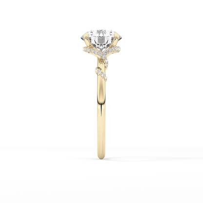 Round Hidden Halo Lab Grown Diamond Engagement Ring