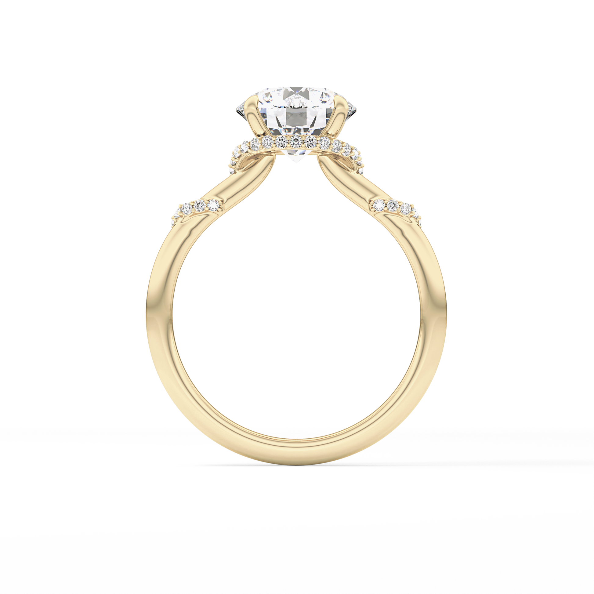 Round Hidden Halo Lab Grown Diamond Engagement Ring
