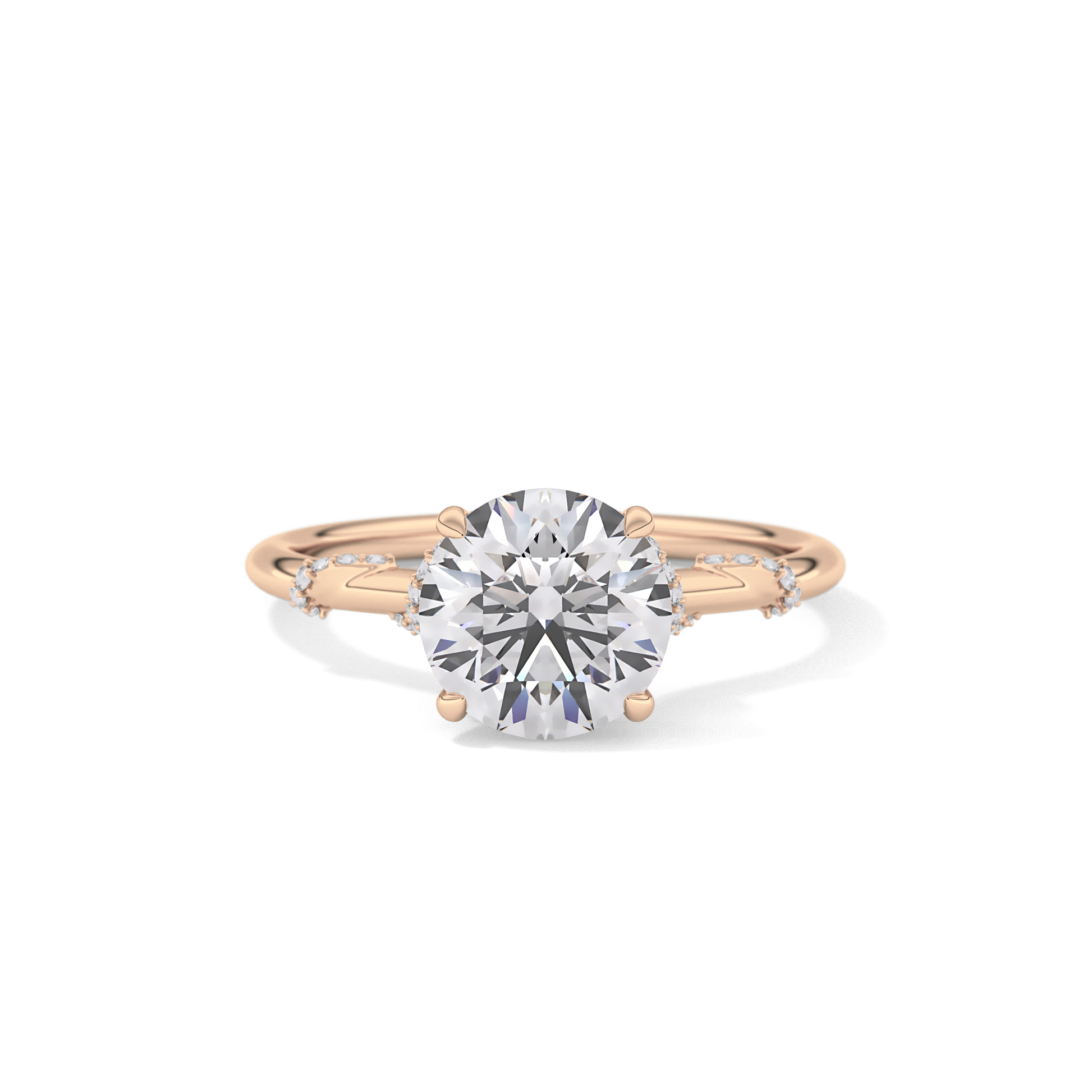 Round Hidden Halo Lab Grown Diamond Engagement Ring