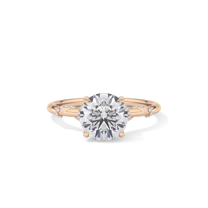 Round Hidden Halo Lab Grown Diamond Engagement Ring