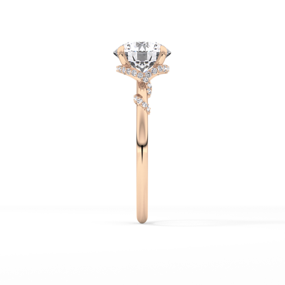 Round Hidden Halo Lab Grown Diamond Engagement Ring