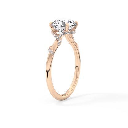 Round Hidden Halo Lab Grown Diamond Engagement Ring