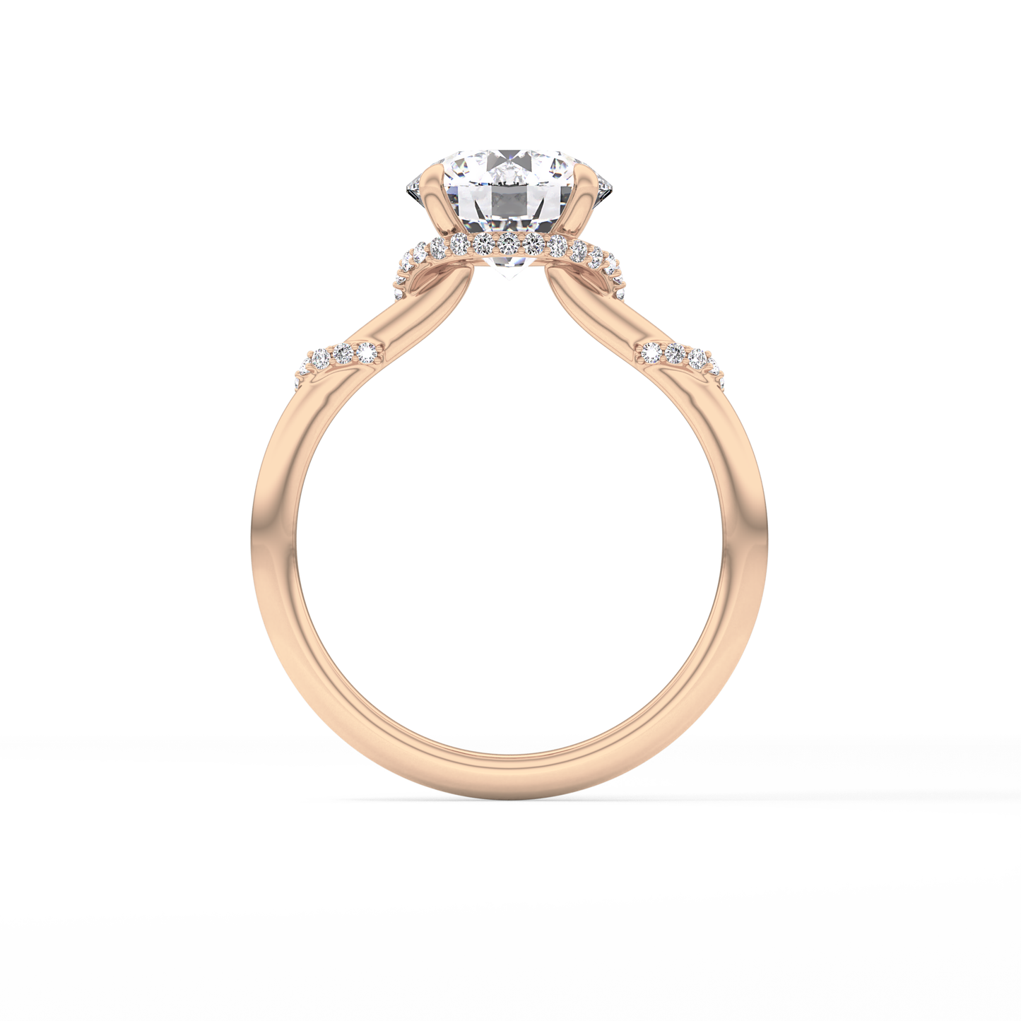 Round Hidden Halo Lab Grown Diamond Engagement Ring