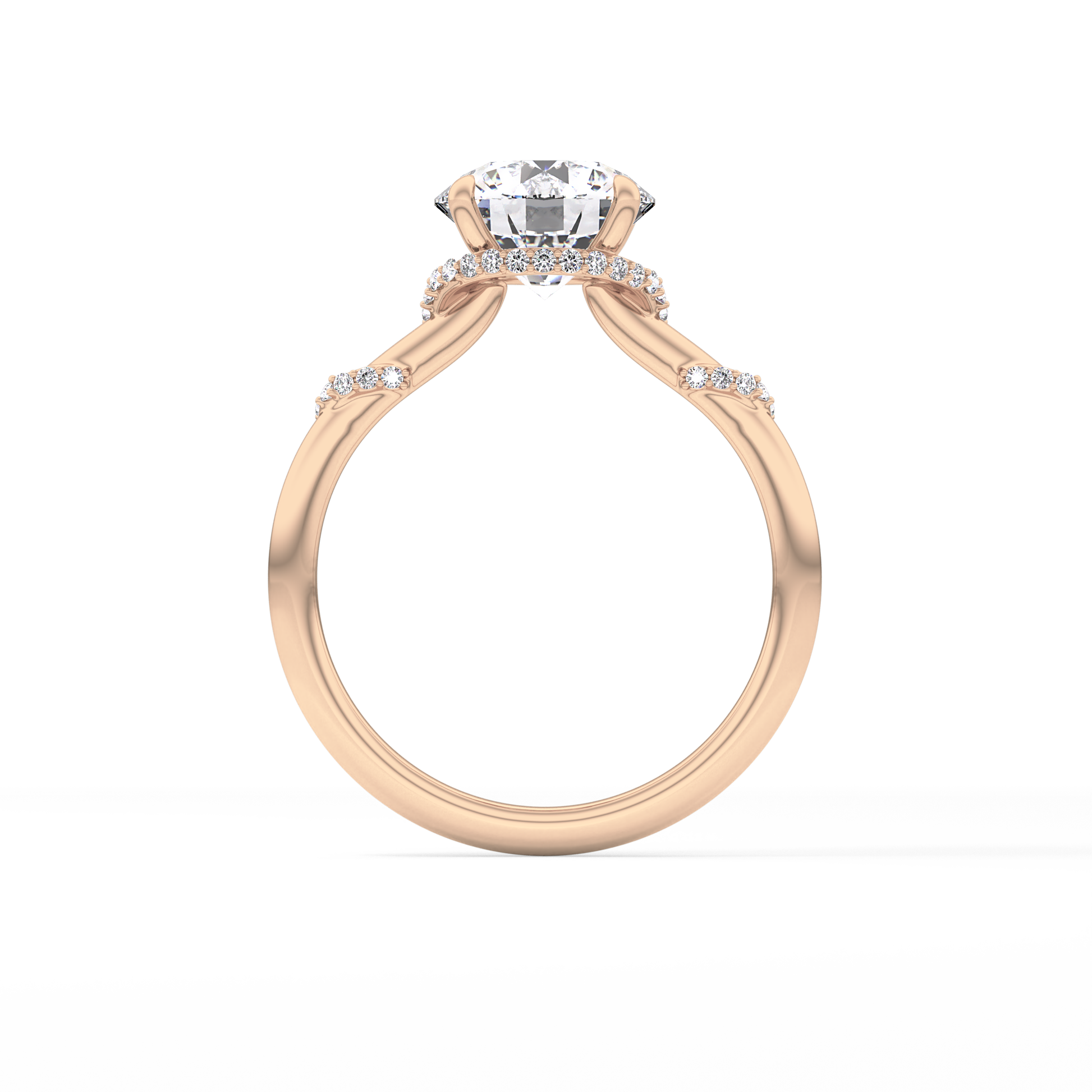Round Hidden Halo Lab Grown Diamond Engagement Ring
