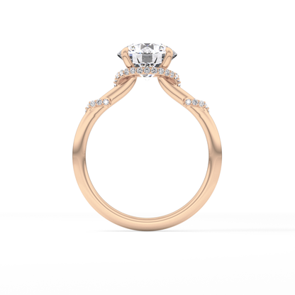 Round Hidden Halo Lab Grown Diamond Engagement Ring