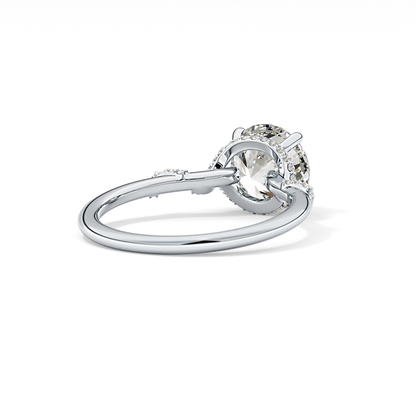 Round Hidden Halo Lab Grown Diamond Engagement Ring