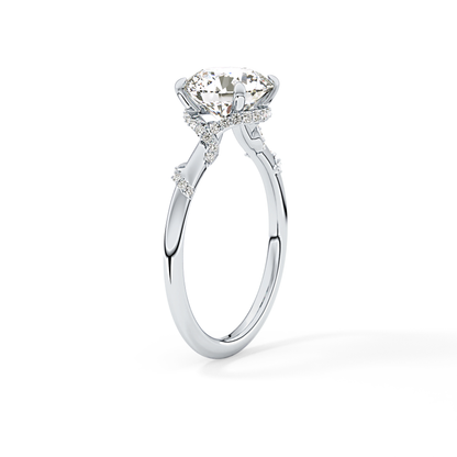 Round Hidden Halo Lab Grown Diamond Engagement Ring