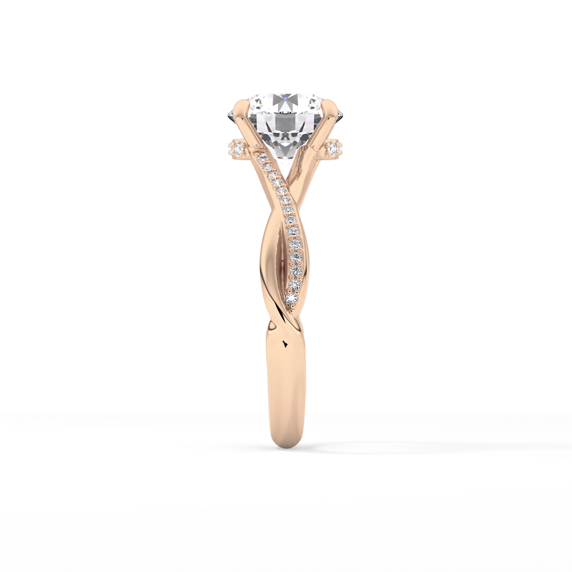 Round Hidden Halo & Pave Lab Grown Diamond Engagement Ring