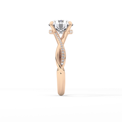 Round Hidden Halo & Pave Lab Grown Diamond Engagement Ring