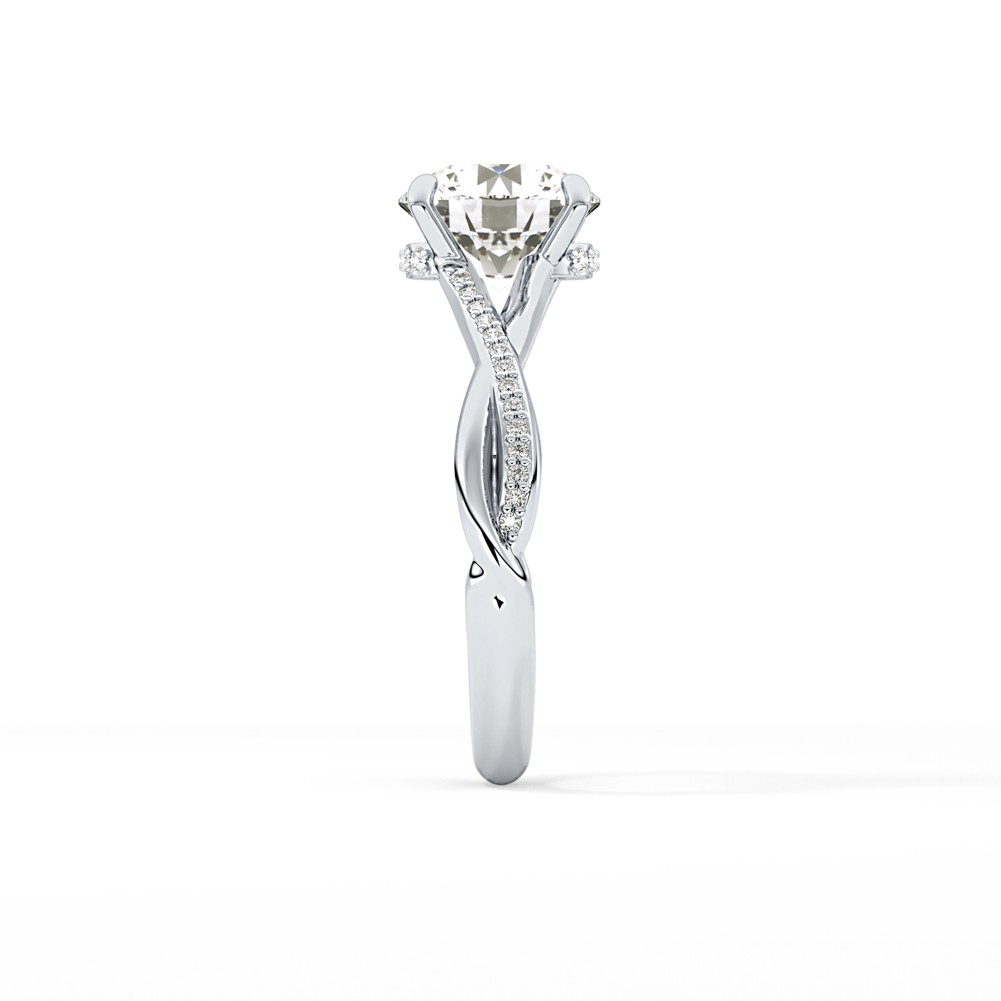 Round Hidden Halo & Pave Lab Grown Diamond Engagement Ring