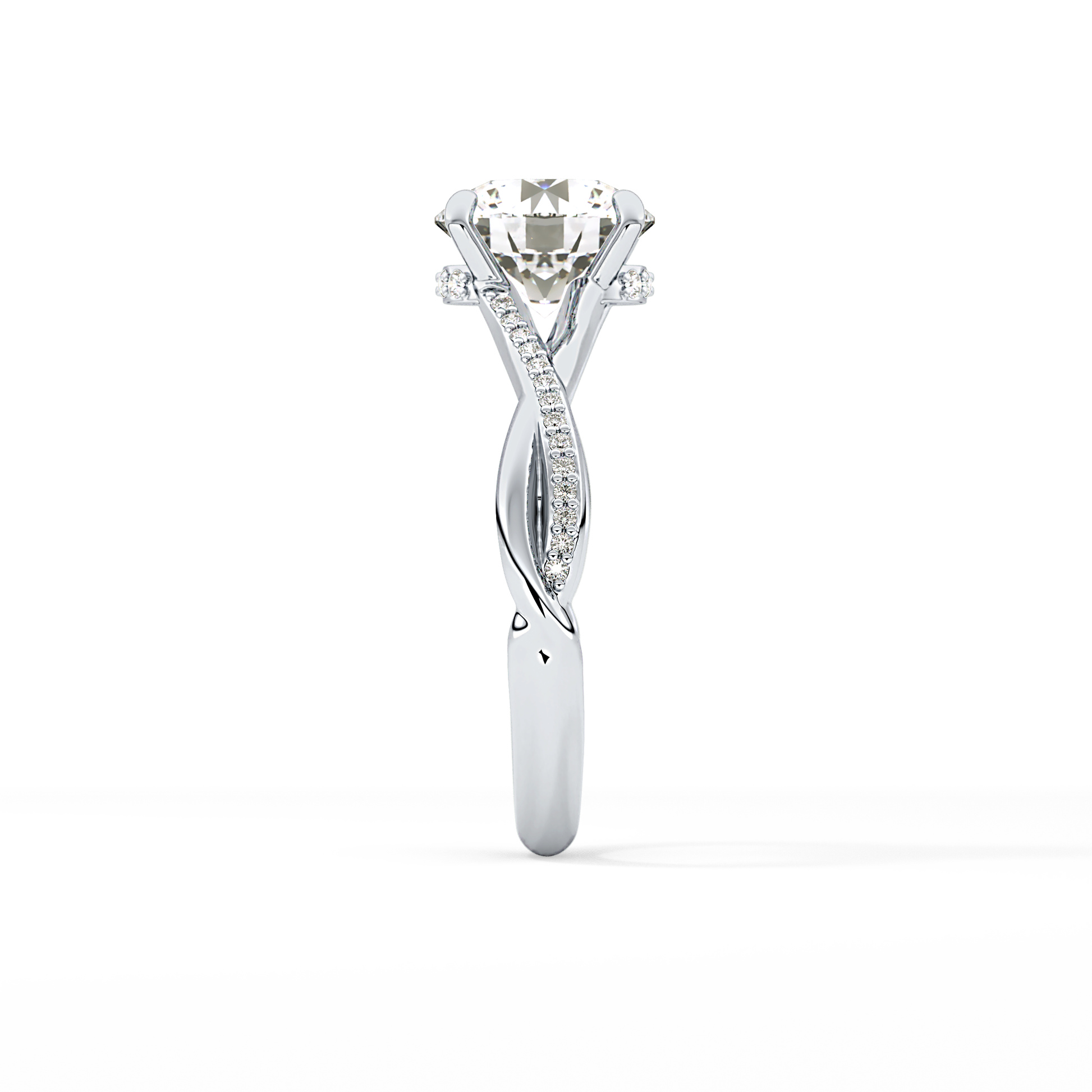 Round Hidden Halo & Pave Lab Grown Diamond Engagement Ring
