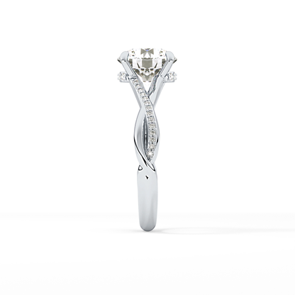 Round Hidden Halo & Pave Lab Grown Diamond Engagement Ring