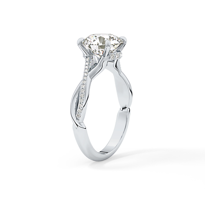 Round Hidden Halo & Pave Lab Grown Diamond Engagement Ring