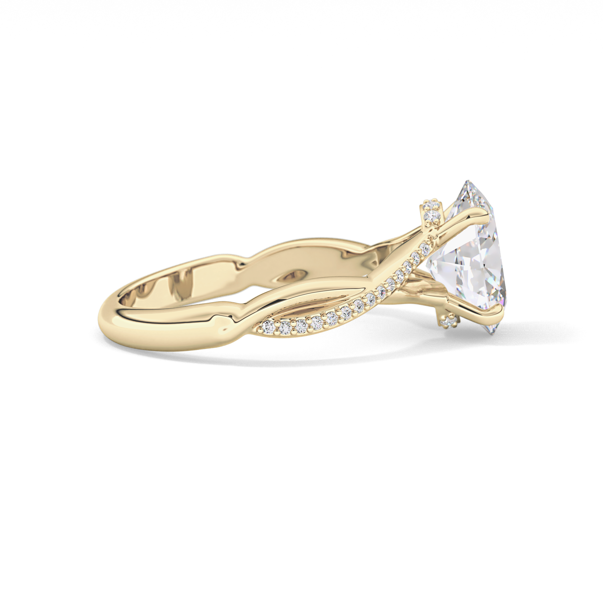 Oval Hidden Halo & Pave Lab Grown Diamond Engagement Ring