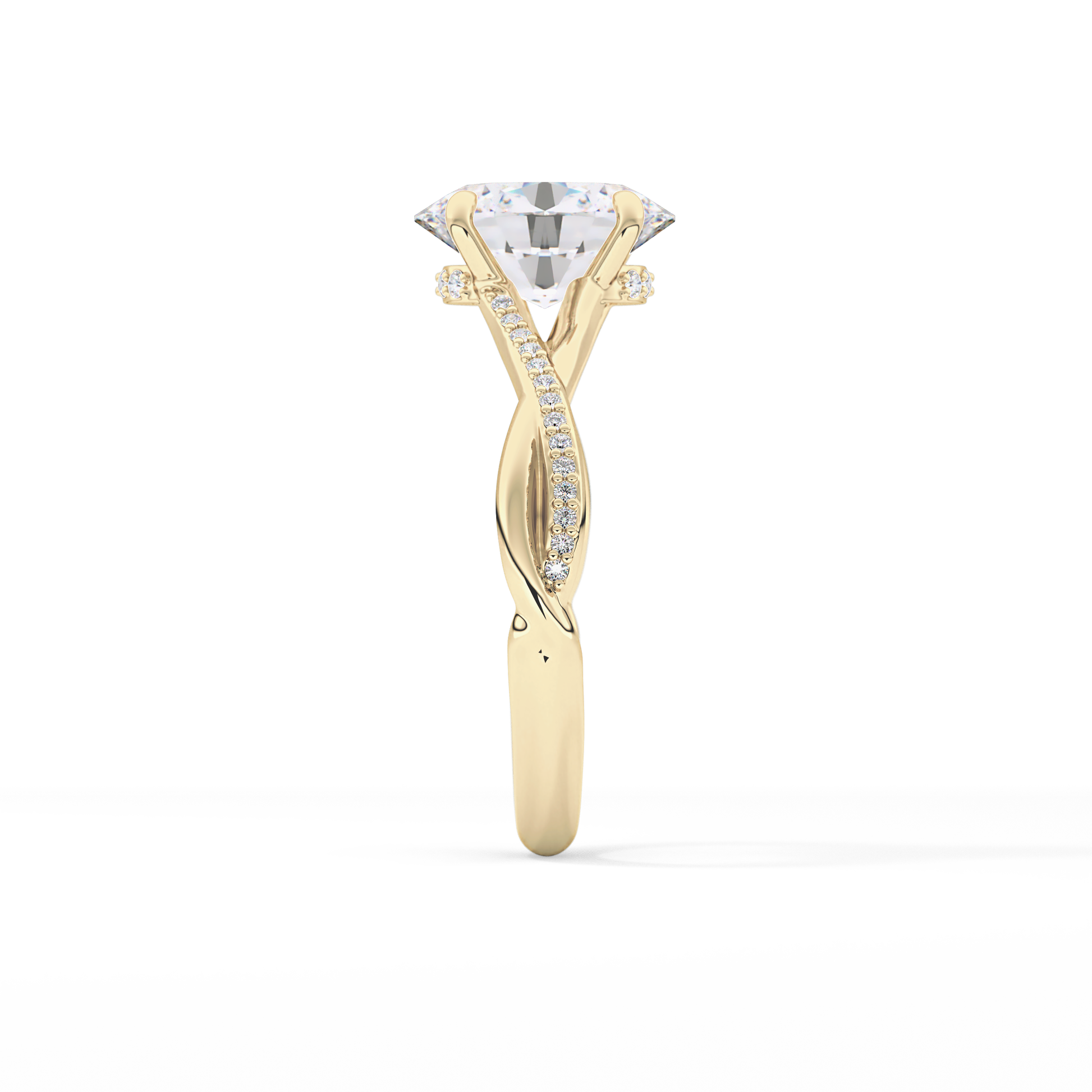 Oval Hidden Halo & Pave Lab Grown Diamond Engagement Ring
