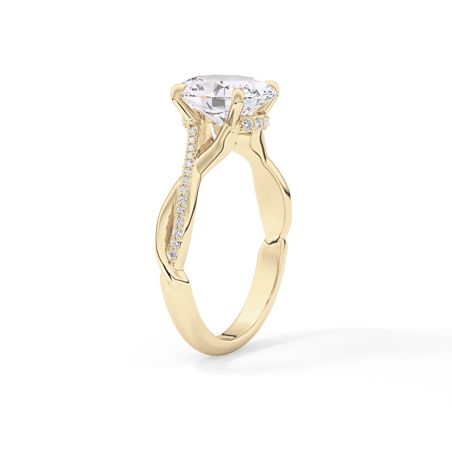 Oval Hidden Halo & Pave Lab Grown Diamond Engagement Ring
