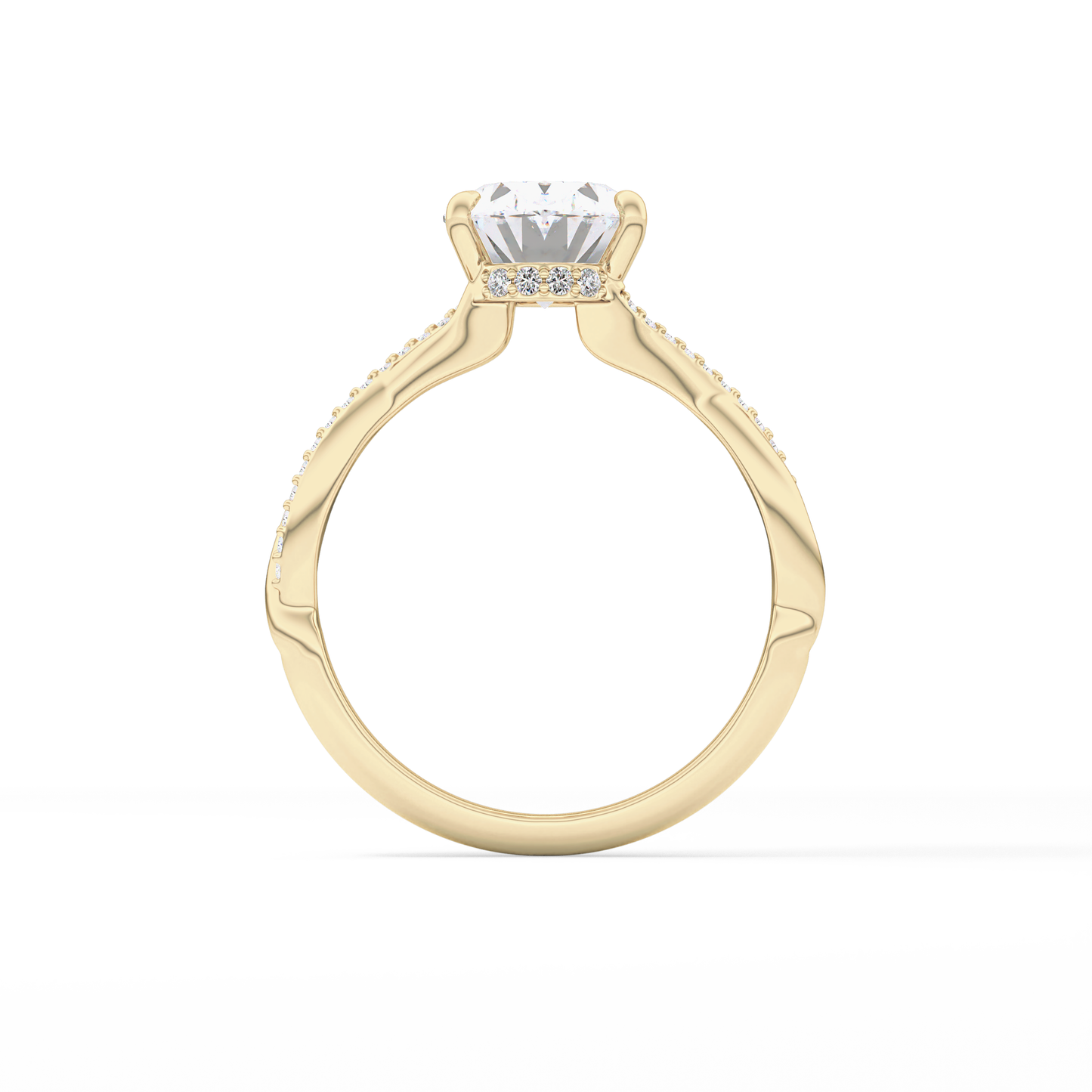 Oval Hidden Halo & Pave Lab Grown Diamond Engagement Ring