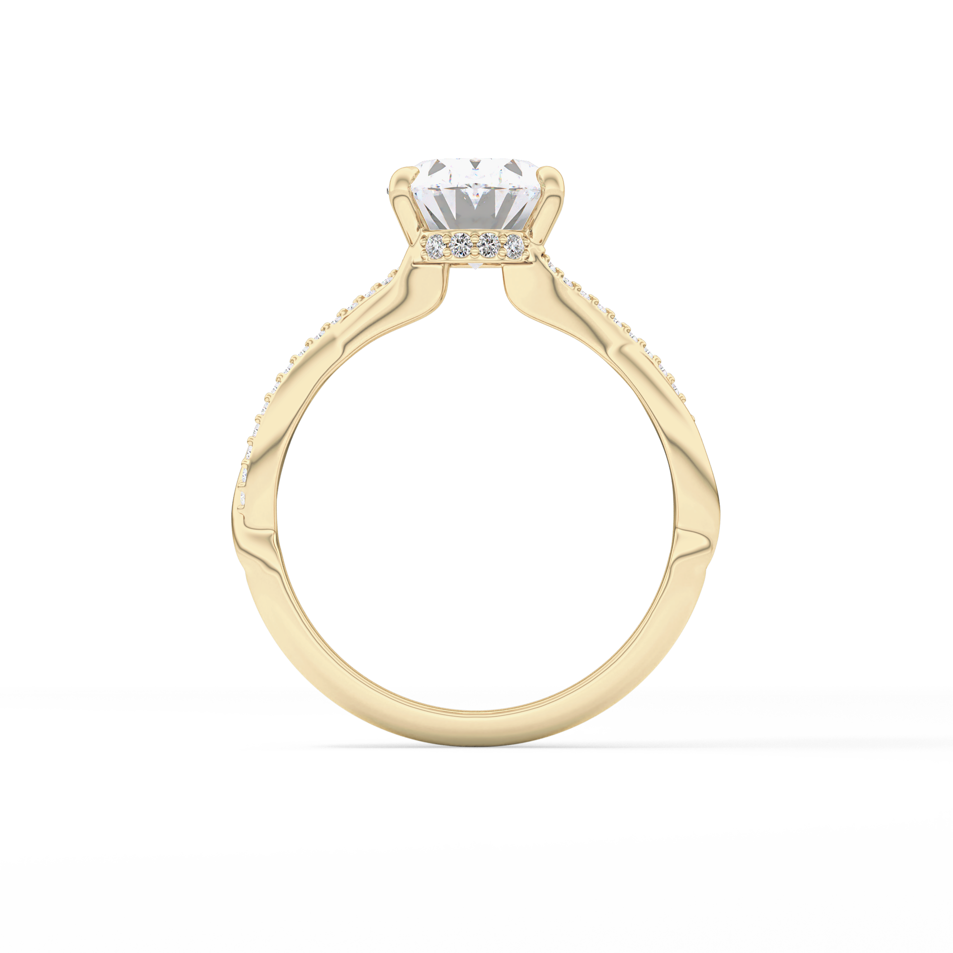 Oval Hidden Halo & Pave Lab Grown Diamond Engagement Ring