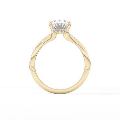 Oval Hidden Halo & Pave Lab Grown Diamond Engagement Ring