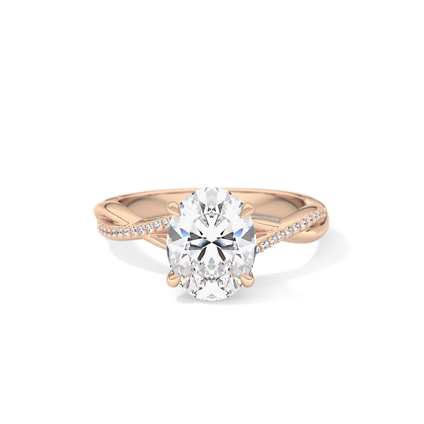 Oval Hidden Halo & Pave Lab Grown Diamond Engagement Ring