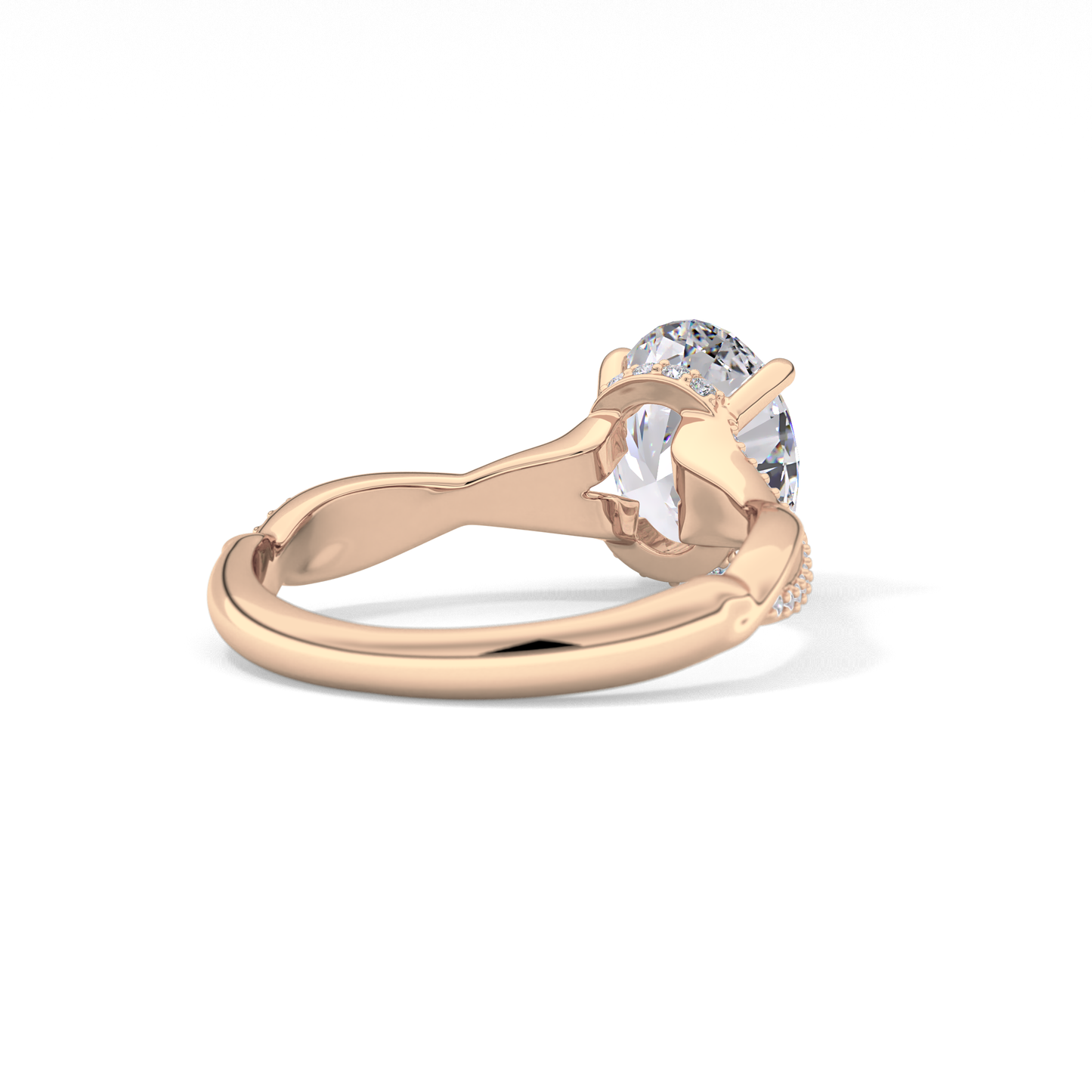 Oval Hidden Halo & Pave Lab Grown Diamond Engagement Ring